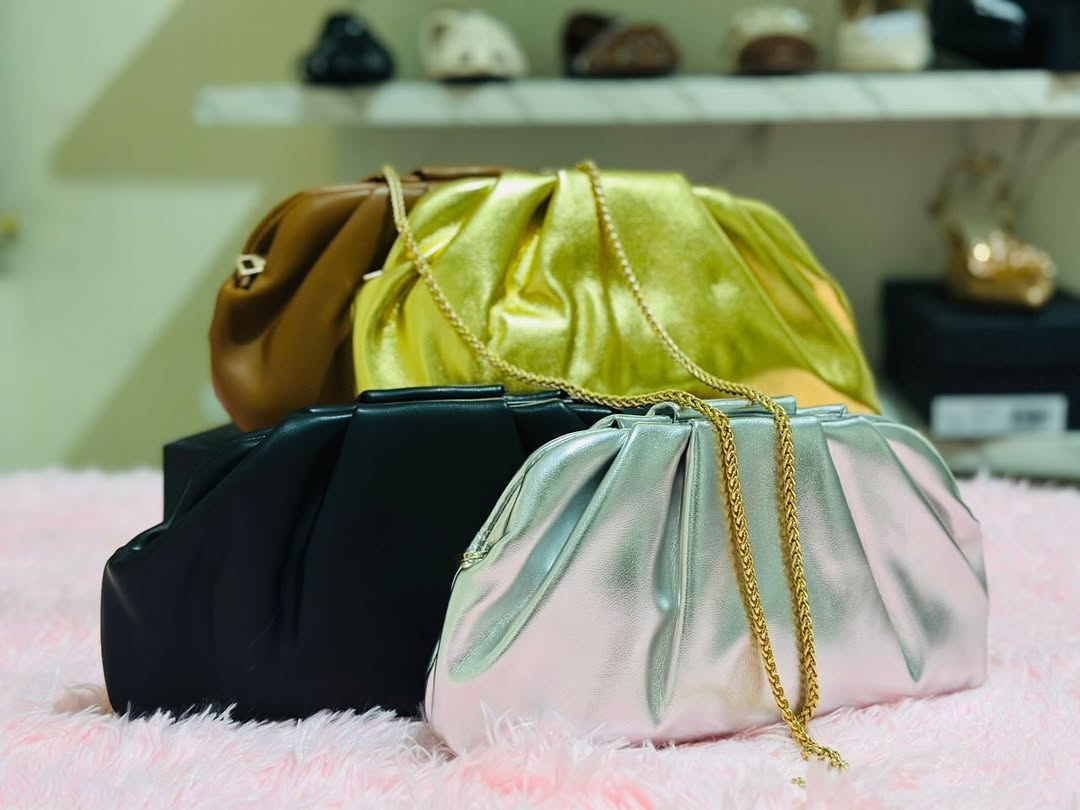 Luxury Pleated Chain Clutch Bag