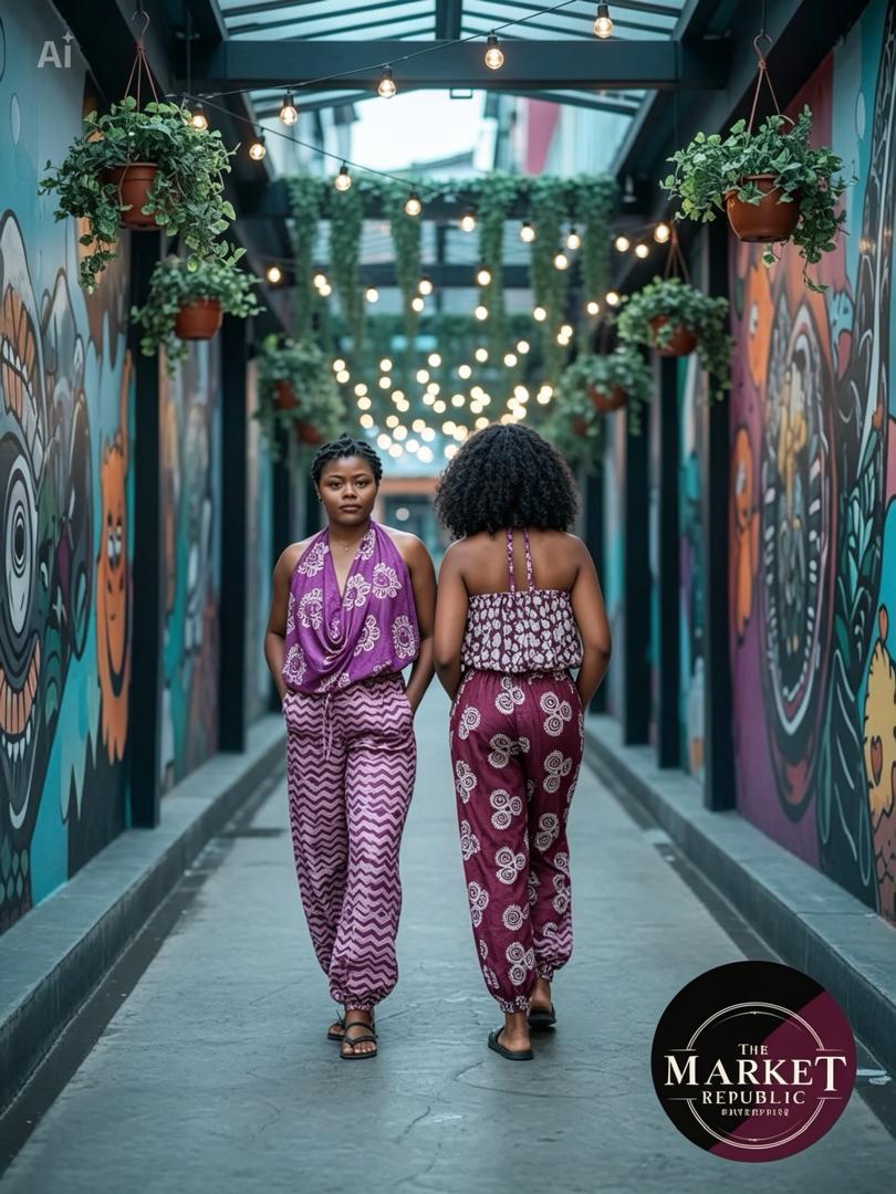 Adire Cow Neck Top & Pant